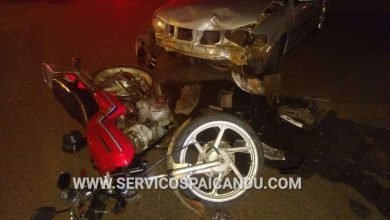 Fotos de Colisão entre carro e moto, deixa motociclista ferido em Paiçandu