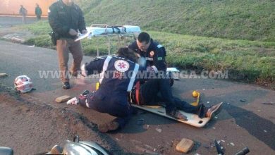 Fotos de Colisão frontal entre duas motos, deixa um dos motociclista gravemente ferido em Paiçandu