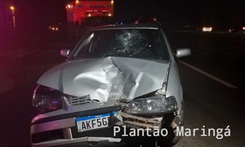 Fotos de Colisão traseira deixa motociclista gravemente ferido em Maringá