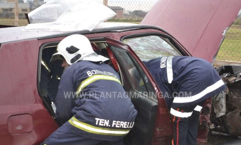 Fotos de Família fica ferida em acidente na marginal da PR-323 entre Maringá e Paiçandu