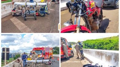 Fotos de Fardo de roupa cai de caminhão e causa grave acidente em Maringá