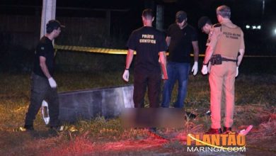 Fotos de Homem é morto possivelmente com tiro de escopeta calibre 12 na cabeça em Maringá