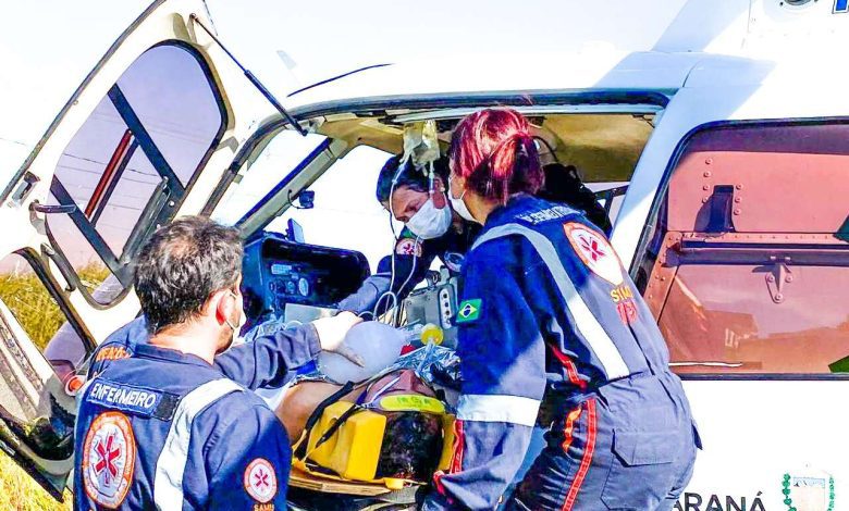 Fotos de Homem é socorrido de helicóptero após ser baleado pelo ex-marido da sua namorada em Mandaguari