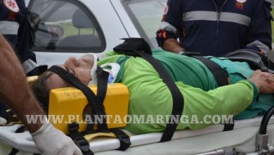 Fotos de Homem fica ferido em acidente entre carro e mobilete em Maringá