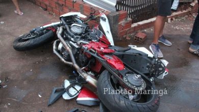 Fotos de Homem sofre ferimentos graves após acidente com moto esportiva em Maringá