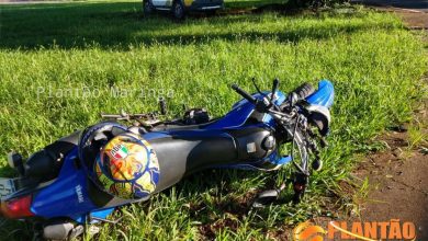 Fotos de Jovem fica ferido após cair de moto na rotatória da anpr em Maringá