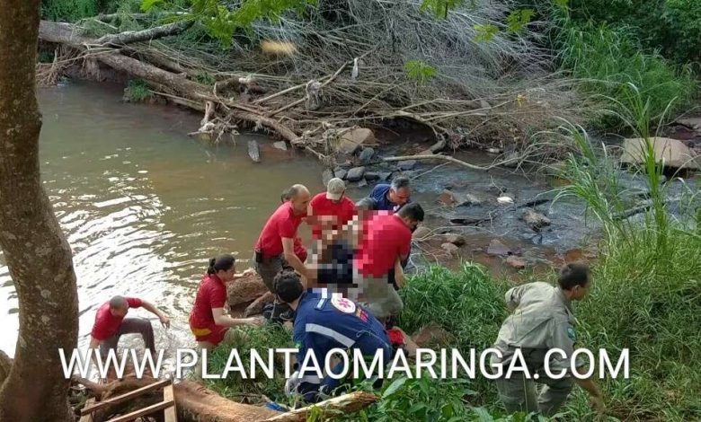 Fotos de Maringá; com calor, homem vai se refrescar em córrego e morre afogado