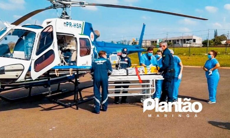 Fotos de Menino da entrada no Hospital Universitário de Maringá com 70% do corpo queimado após explosão de churrasqueira