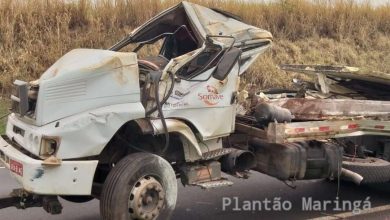 Fotos de Milagre - motorista sobrevive a capotamento de caminhão em Maringá - veja o vídeo!!!