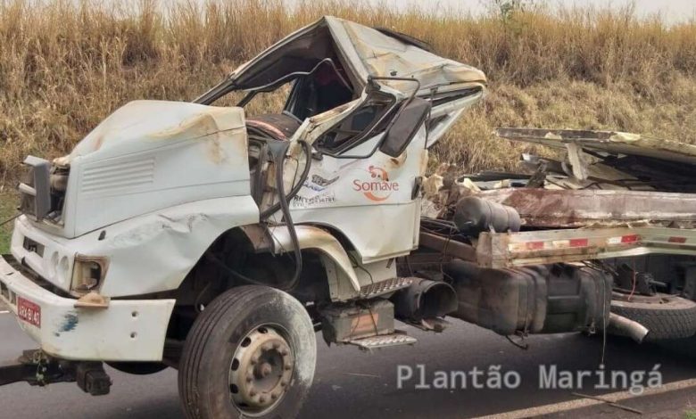 Fotos de Milagre - motorista sobrevive a capotamento de caminhão em Maringá - veja o vídeo!!!