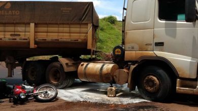 Fotos de Motoboy fica ferido após acidente com carreta na marginal da PR-323 entre Maringá e Paiçandu