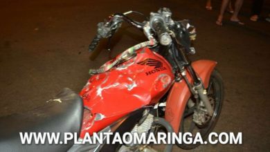 Fotos de Motocicleta fica destruída em acidente de trânsito em Maringá