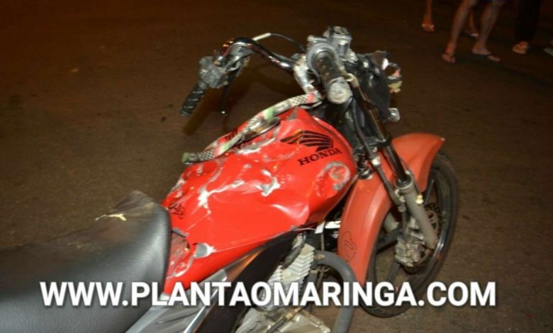 Fotos de Motocicleta fica destruída em acidente de trânsito em Maringá