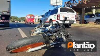 Fotos de Motociclista é intubado após bater na traseira de caminhão em Maringá