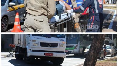 Fotos de Motociclista fica ferido após bater em caminhão em Maringá