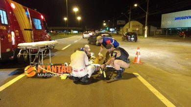 Fotos de Motociclista fica gravemente ferido após acidente envolvendo quatro veículos na Avenida Colombo em Maringá