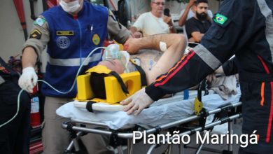 Fotos de Motociclista fica gravemente ferido após bater de frente com carro em Maringá