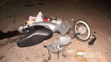 Fotos de Motociclista fica gravemente ferido após bater moto em traseira de carro em Maringá