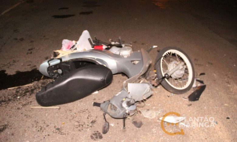 Fotos de Motociclista fica gravemente ferido após bater moto em traseira de carro em Maringá