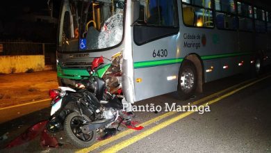Fotos de Motociclista morre após bater de frente com ônibus do transporte público em Maringá