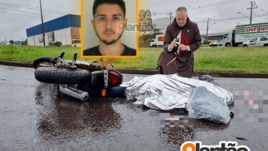 Fotos de Motociclista morre após derrapar e cair embaixo de caminhão em Maringá