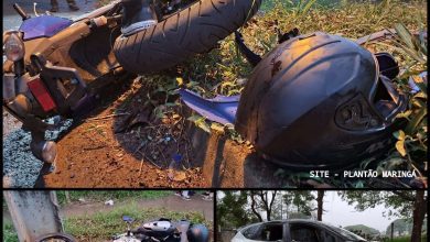 Fotos de Motociclista na contramão é intubado após invadir preferencial e bater contra carro em Maringá