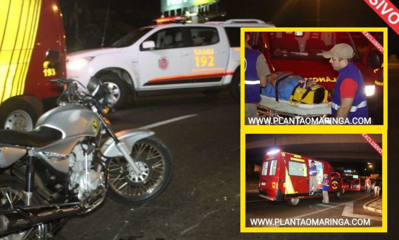 Fotos de Motociclista se fere ao bater na traseira de carro na divisa Maringá e Sarandi