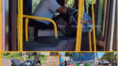 Fotos de Motociclista sofre ferimentos graves após bater de frente com ônibus da TCCC em Maringá