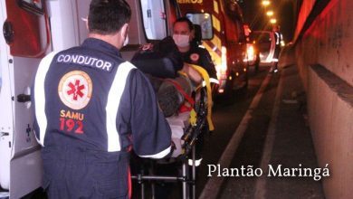 Fotos de Motociclista sofre ferimentos graves após bater em traseira de carro, em Maringá