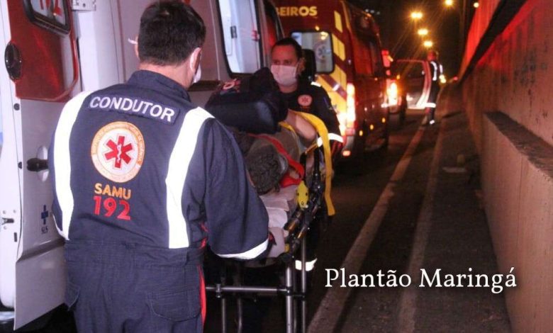 Fotos de Motociclista sofre ferimentos graves após bater em traseira de carro, em Maringá