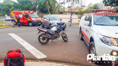 Fotos de Motociclista sofre ferimentos graves após batida contra carro em Maringá