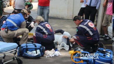 Fotos de Motociclista sofre fratura exposta após colisão com carro em Maringá