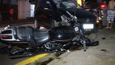 Fotos de Motociclista sofre fraturas expostas nos dois braços após bater de frente em veículo em Maringá