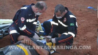 Fotos de Motociclistas ficam ferido depois de abalroamento no contorno sul em Maringá