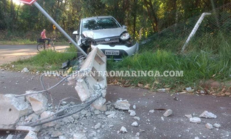 Fotos de Motorista bate em poste e deixa moradores sem energia em Maringá