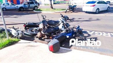 Fotos de Motorista derruba várias motos estacionadas em Maringá, e foge do local