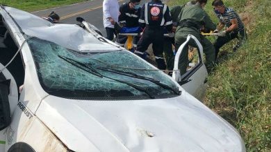 Fotos de Motorista é socorrido de helicóptero após capotamento entre Iguaraçu e Astorga