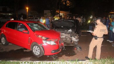 Fotos de Motorista embriagado invade a contramão, bate de frente com outro veículo e fere casal em Maringá