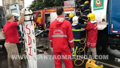 Fotos de Motorista fica gravemente ferida após bater na traseira de carreta na Avenida Colombo em Sarandi