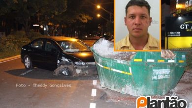 Fotos de Motorista morre após bater carro contra caçamba de entulho em Maringá