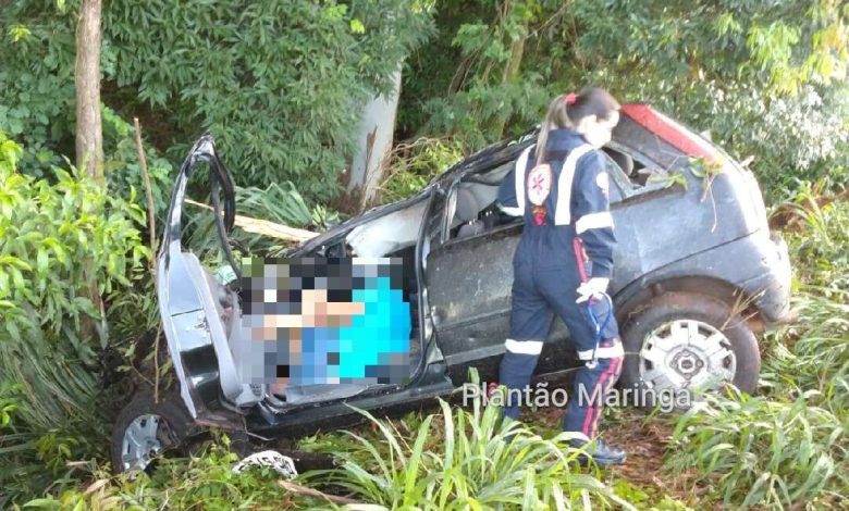 Fotos de Motorista morre após capotar carro na PR-323 entre Água Boa e Paiçandu