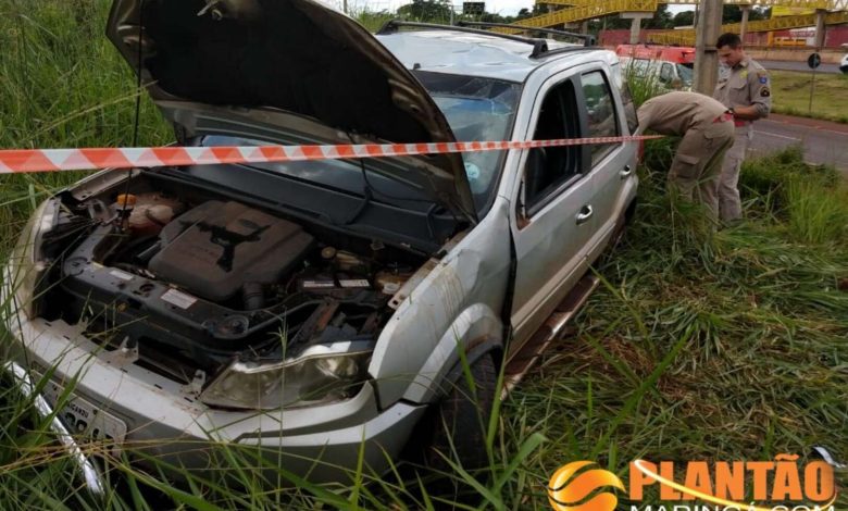 Fotos de Mulher fica ferida após capotamento na marginal da PR-323