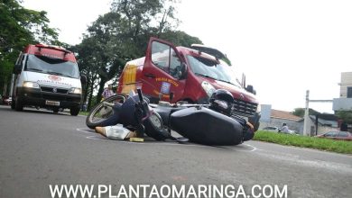 Fotos de Mulher fica gravemente ferida após queda de moto em Maringá