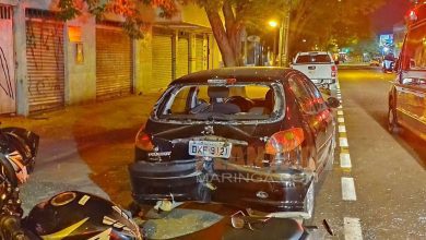 Fotos de Mulher sofre ferimentos graves após bater moto em carro estacionado, em Maringá