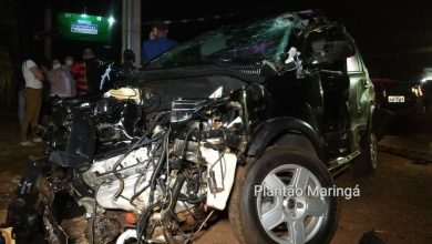 Fotos de Pai e filhas ficaram feridos em grave acidente entre carro e carreta em Maringá