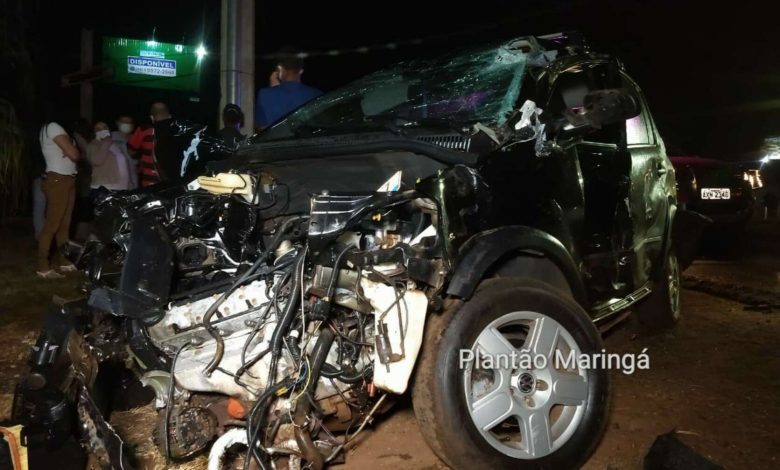 Fotos de Pai e filhas ficaram feridos em grave acidente entre carro e carreta em Maringá