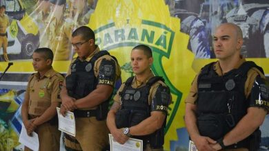 Fotos de Policiais militares da ROTAM que trocaram tiros com bandido em Sarandi, são homenageados 4º batalhão em Maringá