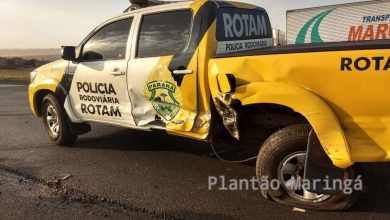 Fotos de Policiais rodoviários saem ilesos em acidente registrado na PR-323