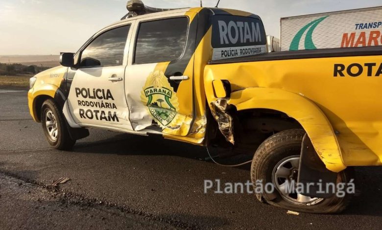 Fotos de Policiais rodoviários saem ilesos em acidente registrado na PR-323