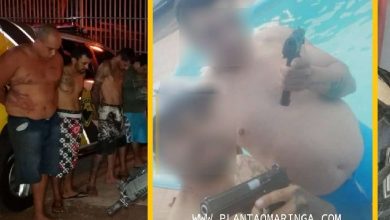 Fotos de Quadrilha é presa após ostentar armas e comemorar roubo em chácara com piscina em Sarandi